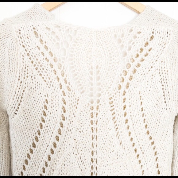 Zara Knit Cream Pointelle Sweater - Picture 6 of 10